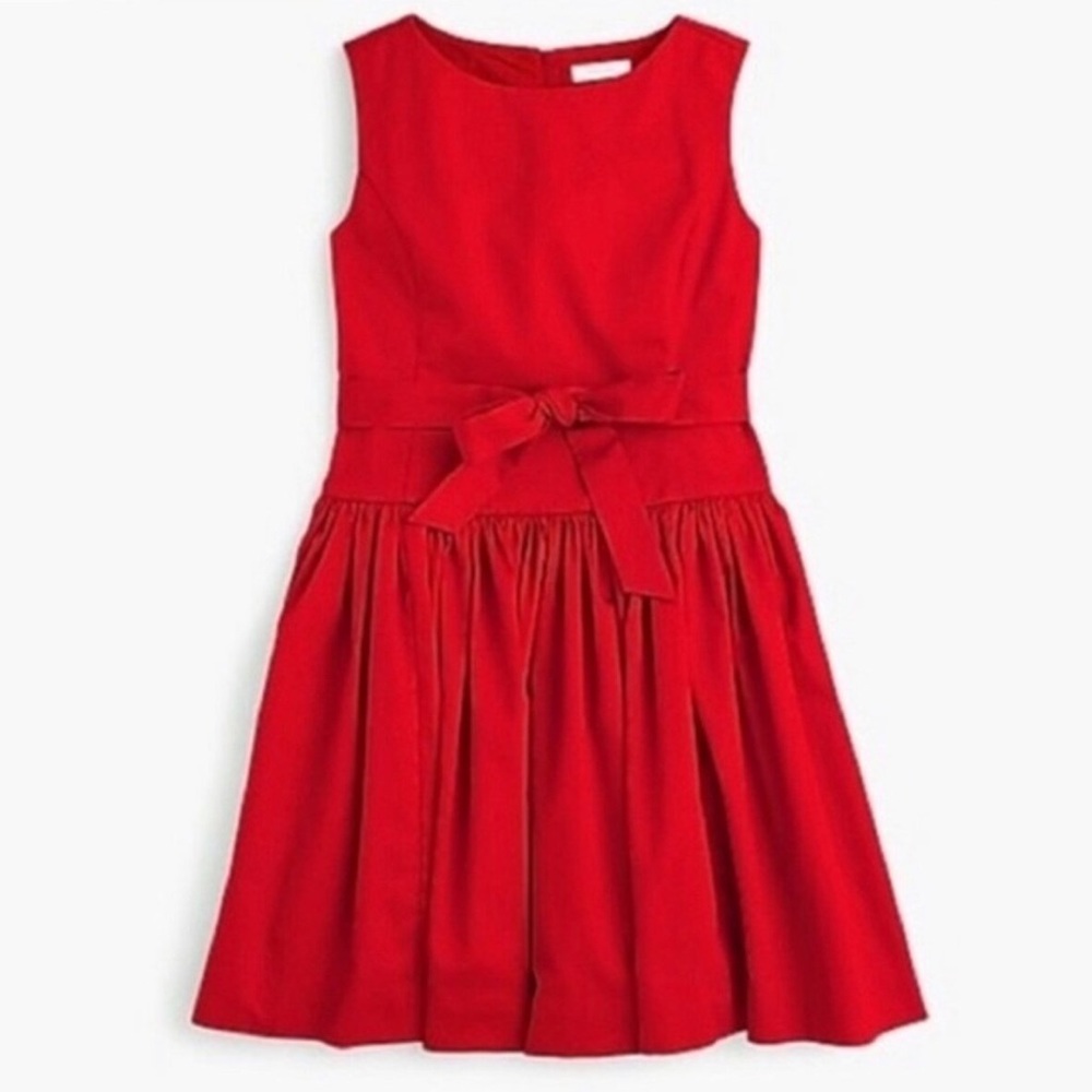 Crewcuts red holiday dress with bow, size 10.